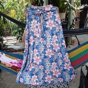 Floral Blue and Pink Skirt